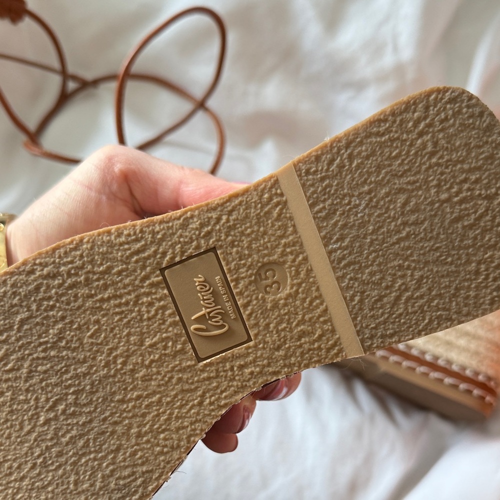 Dark Tan Espadrille Wedge Sandals - Castaner 35 EXCELLENT condition - Picture 5 of 15